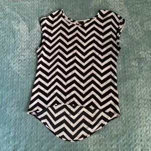 Black and White sheer blouse